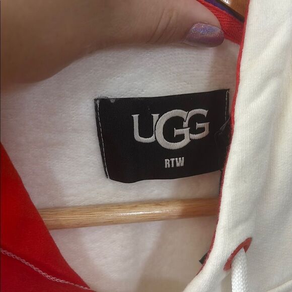 UGG PRIDE 🆕 Women's Cream Hoodie Sweater sequins rainbow 🌈 sweatshirt - Picture 8 of 10
